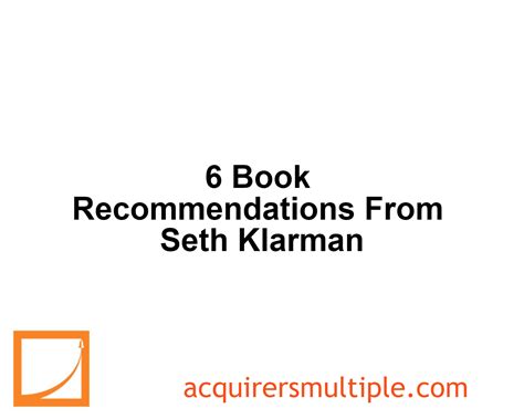 6 Book Recommendations From Seth Klarman | The Acquirer's Multiple®