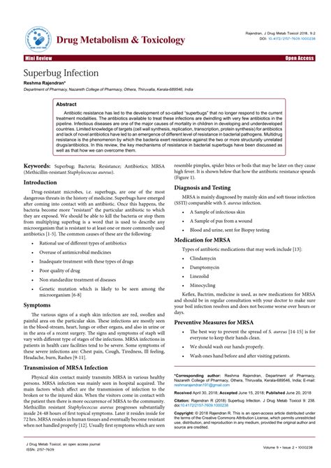 (PDF) Superbug Infection