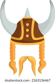 Viking Helmet Cartoon Hand Drawn Image Stock Vector (Royalty Free ...