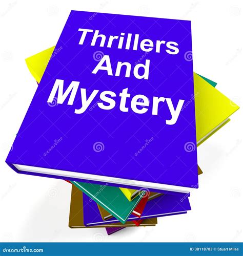 Thrillers and Mystery Book Stack Shows Genre Stock Illustration - Illustration of research ...