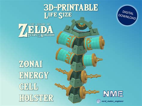 Zonai Energy Cell Holster Zelda Tears of the Kingdom Life Size STL Files for 3d-printing - Etsy UK