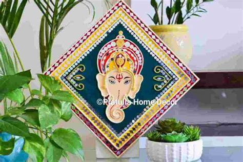 Ganesh Mukh Lippan Art| Ganesh Home Decor|Ganpati Wall Hanging|Lippan ...