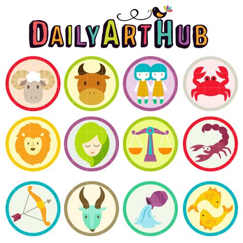 Cute Zodiac Signs Clip Art Set – Daily Art Hub // Graphics, Alphabets & SVG