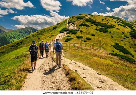 Tourists Wander On Hiking Trail On Stock Photo 1676179405 | Shutterstock