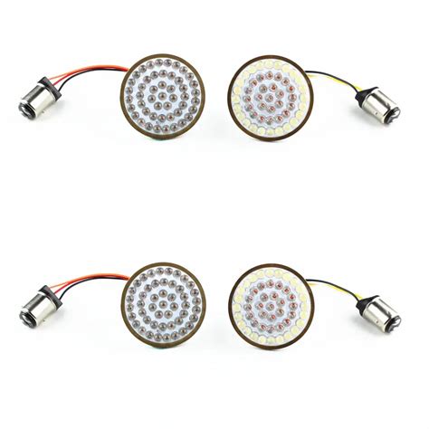 2" LED Turn Signal Kit for Harley Davidson Front 1157 and Rear 1157 ...