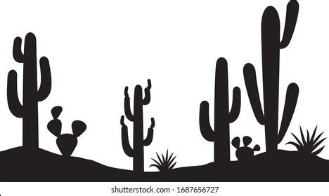 Desert Cactus Plants Wild Nature Landscape Stock Vector (Royalty Free) 157587368 | Shutterstock