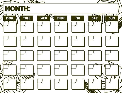 Monthly Calendar - 10 Free PDF Printables | Printablee