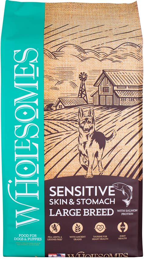 WHOLESOMES Sensitive Skin & Stomach Large Breed Salmon Dry Dog Food, 30-lb bag Customer ...