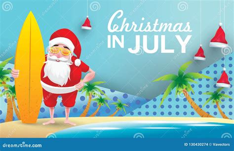 Christmas In July Postcard Flyer Background Template Royalty-Free Stock ...