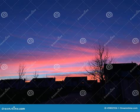 Irish Winter Sunset stock photo. Image of housing, sunset - 49802936