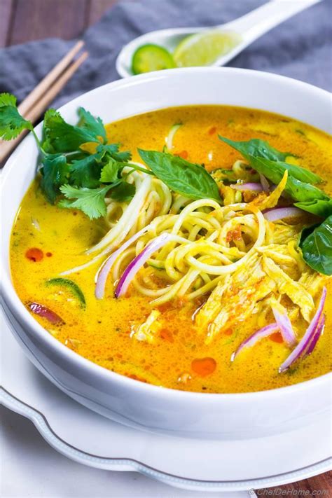 Chicken Khao Soi - Yellow Coconut Curry Soup Recipe | ChefDeHome.com