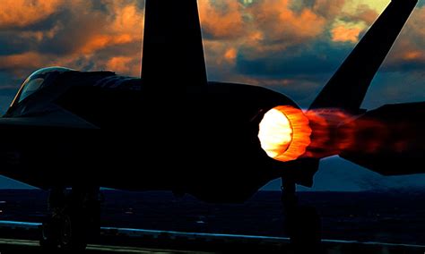 F-35C Full Afterburner Night Launch From Carrier | AIIRSOURCE