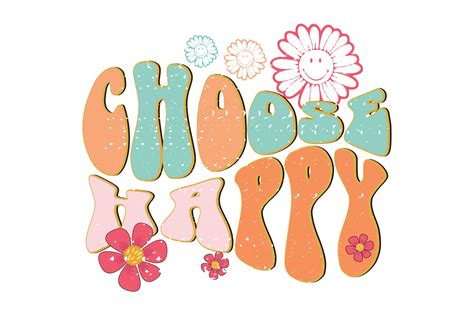 Choose Happy, Inspirational Quotes Graphic by designmaster · Creative Fabrica