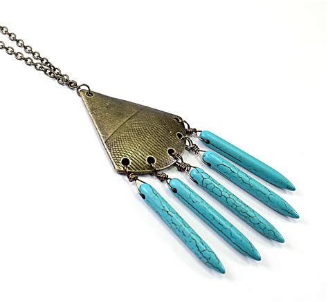 Turquoise necklace Native American necklace blue by NatureLook ...