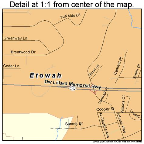 Etowah Tennessee Street Map 4724480