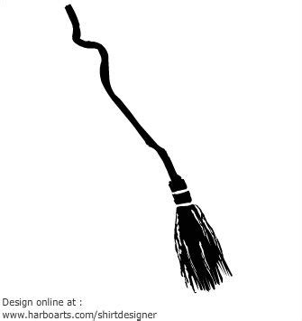 Witch On Broom Clipart Black And White