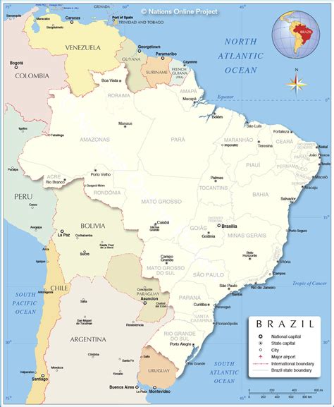 Detailed Map of Brazil - Nations Online Project