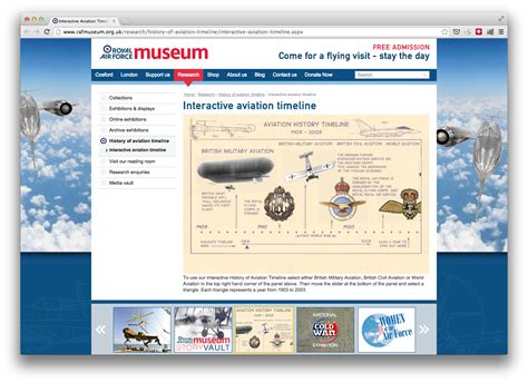 RAF Aviation Timeline. Looks like an image rather than an interactive timeline. Navigation is ...