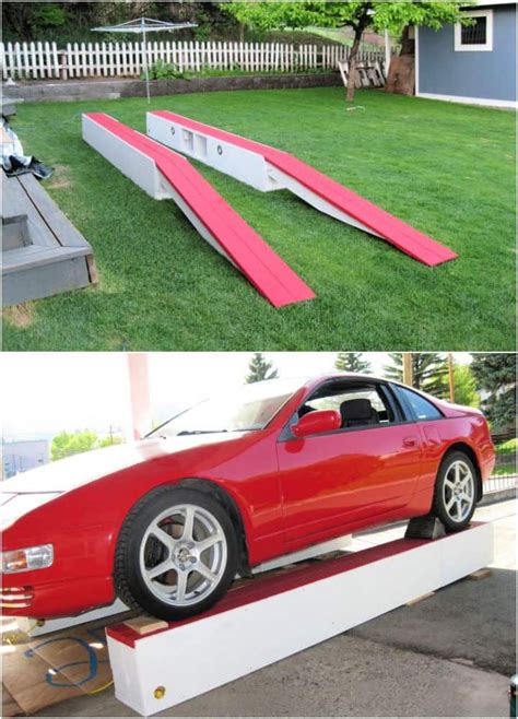 10 Inexpensive DIY Car Ramps You Can Build with Wood | Car ramps, Diy ...