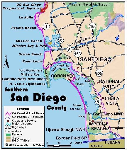 San Diego Beach Map - San Diego • mappery