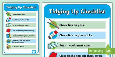 Printable Classroom Cleaning Checklist Display Poster | lupon.gov.ph