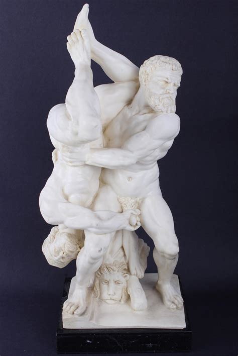 Sold at Auction: G. RUGGERI STATUE OF HERCULES & DIOMEDES WRESTLING