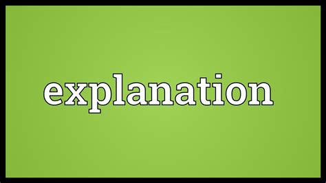 Explanation Meaning - YouTube