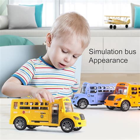 Shulemin School Bus Toy Simulated Fall-resistant Plastic Inertial ...