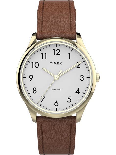 Timex Women's Modern Easy Reader 32mm Brown/Gold Genuine Leather Strap Watches - Walmart.com