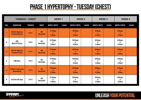 Phase 1 - Hypertrophy | 12 week challenge - Storm Fitness Academy