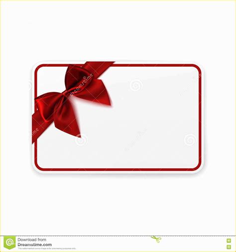 Gift Card Template Free Of White Blank Gift Card Template Stock Vector ...