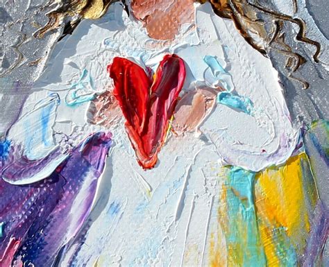 Angel of Love painting, angels art, valentine canvas painting original oil abstract ...