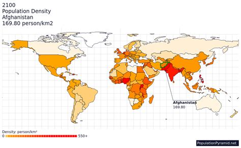 Population Density Afghanistan 2100