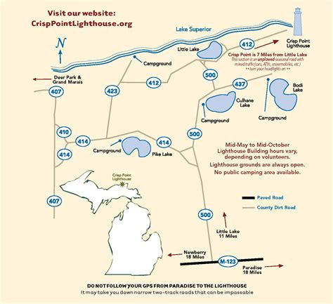 Driving Directions to Crisp Point Lighthouse from Newberry