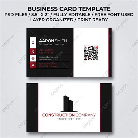 Construction Company Business Card Template Template Download on Pngtree