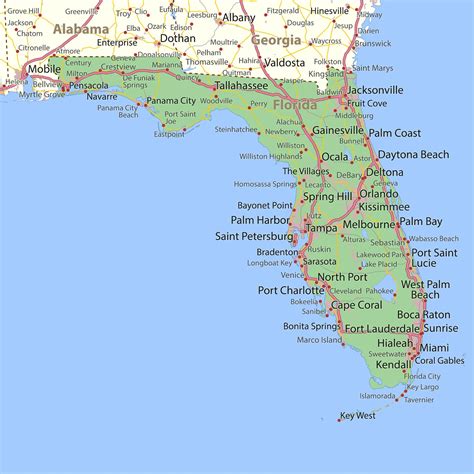 Florida Map with Cities | Mappr