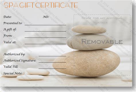 Free Spa Gift Certificate Template Printable | Card Template