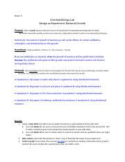 Bacterial Growth Lab Report Template-2.docx - Hour: 5 Enriched Biology Lab Design an Experiment ...