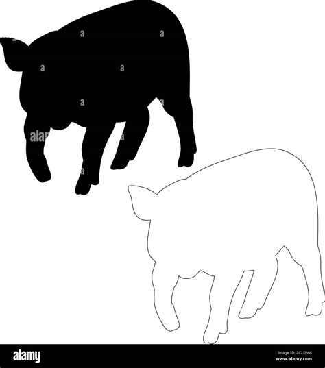 silhouette of a pig, isolated, outline Stock Vector Image & Art - Alamy