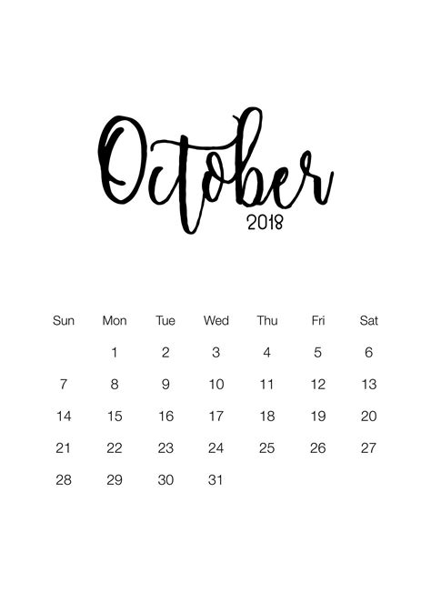 Universal Free Printable Due Date Calendar | October calendar printable, Calendar printables ...