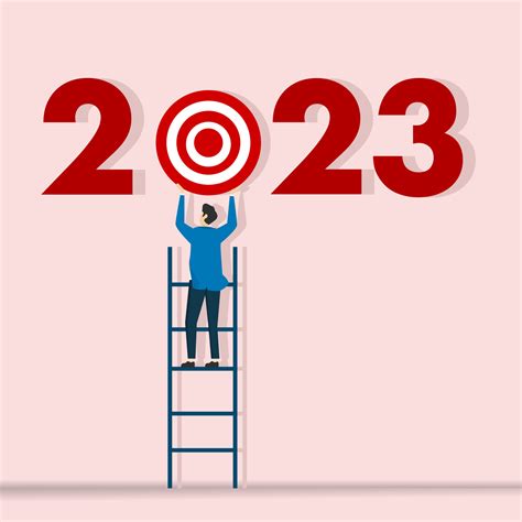 New Year's 2023 targets and goals. Business people who set targets in ...