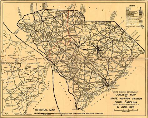 South Carolina - Roads & Highways - SC Road Map 1926