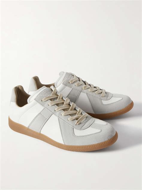 White Replica Leather and Suede Sneakers | MAISON MARGIELA | MR PORTER