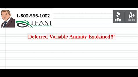 Deferred Variable Annuity - Deferred Variable Annuities Explained - YouTube