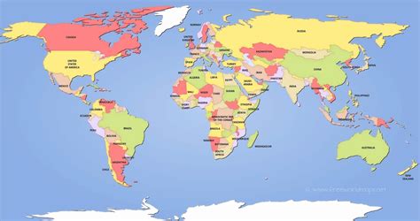 Map With Labelled Countries