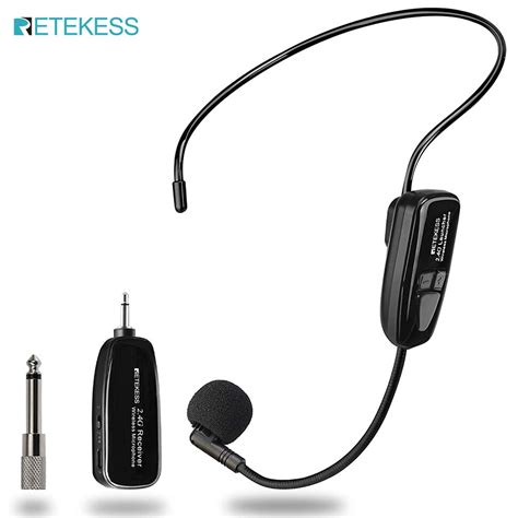 Retekess TT123 Wireless Microphone Headset,2.4G Wireless Headset Mic ...