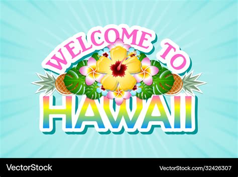 Welcome to hawaii sign in polynesian style Vector Image