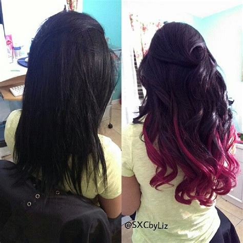 Before and After | Red ombre hair, Beautiful long hair, Long hair styles