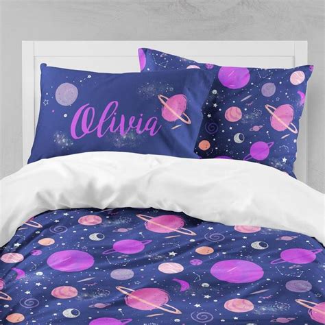 Girls Room Bedding Outer Space Solar System Toddler Bedding | Etsy ...