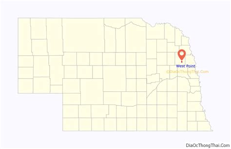 Map of West Point city, Nebraska - Thong Thai Real